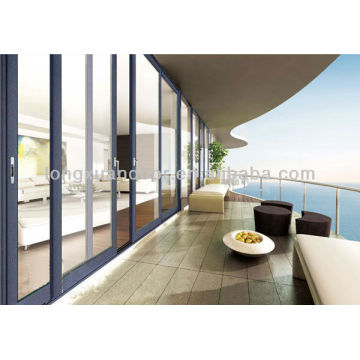 Mittelmeer-Balkon Aluminium-Glas Große Schiebetür, wasserdicht, rostfrei und Korrosionsbeständigkeit Türen